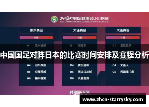 中国国足对阵日本的比赛时间安排及赛程分析