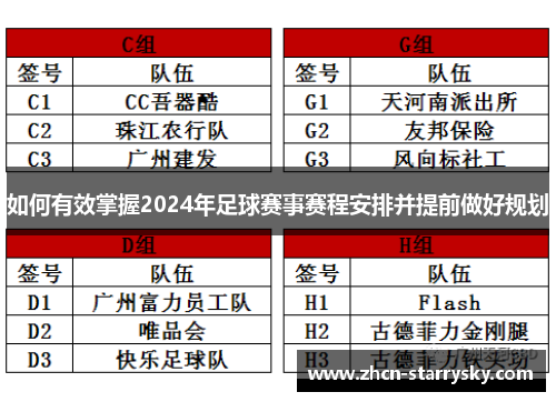 如何有效掌握2024年足球赛事赛程安排并提前做好规划 如何有效掌握2024年足球赛事赛程安排并提前做好规划